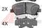 Колодки тормозные дисковые (комплект 4 шт.), артикул 37916